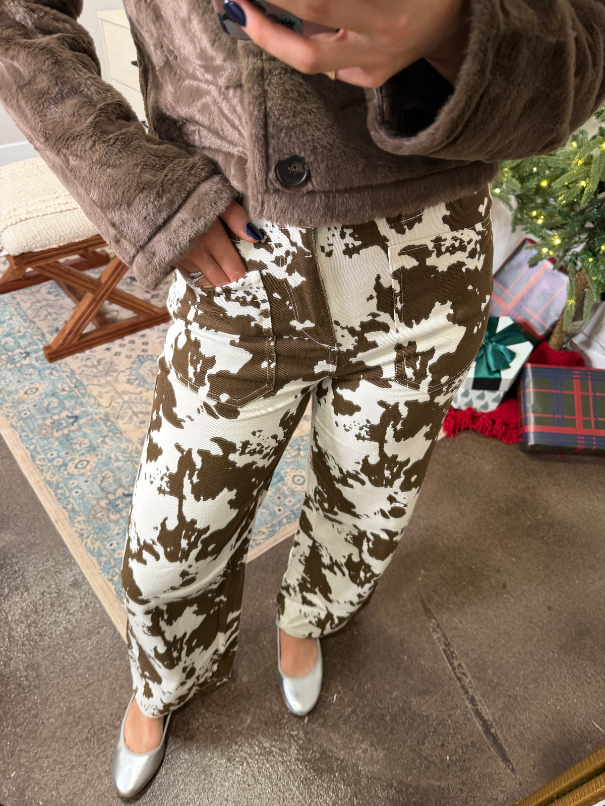 Cow Print Jeans