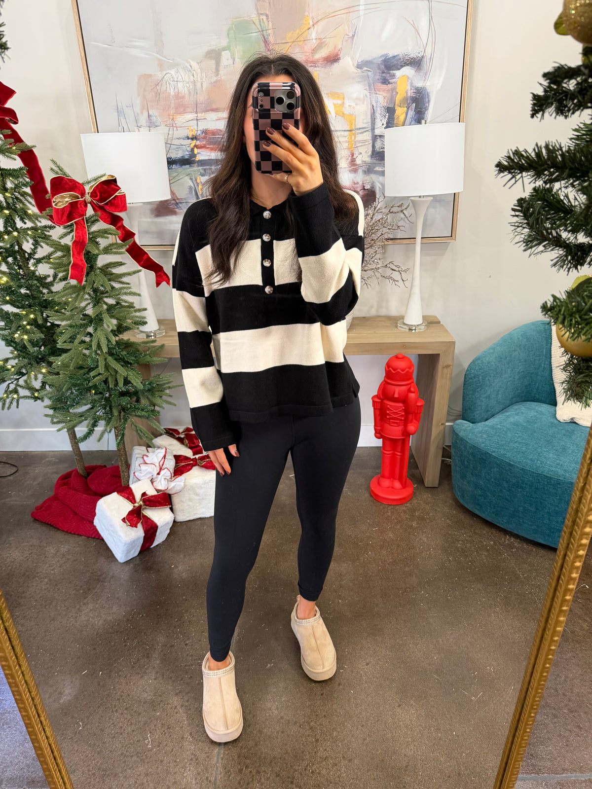 Black and White Striped Sweater