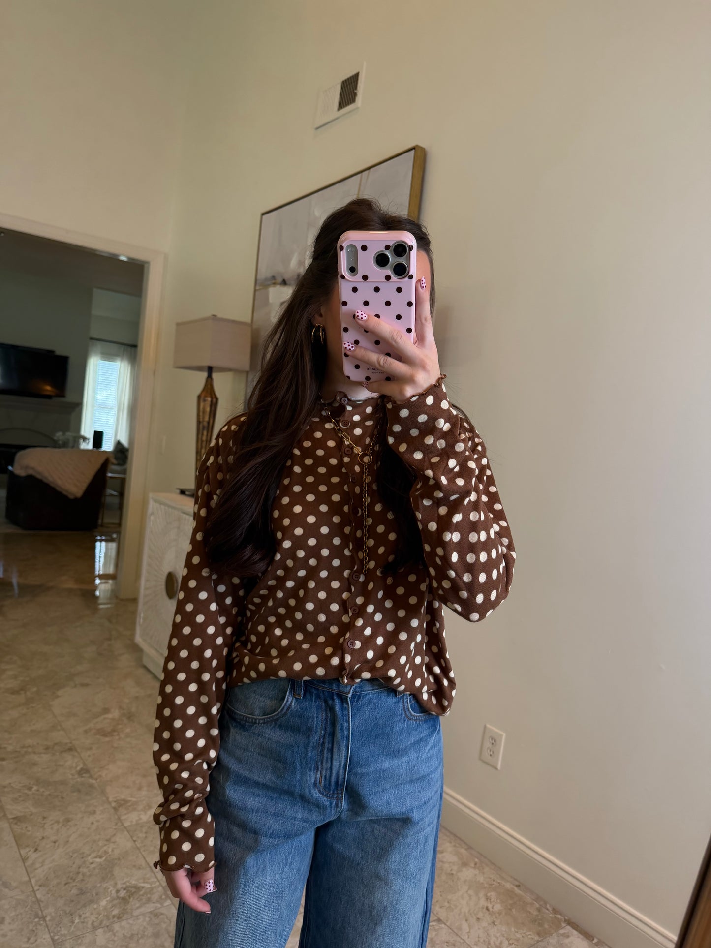Polka dot Ruffle Top