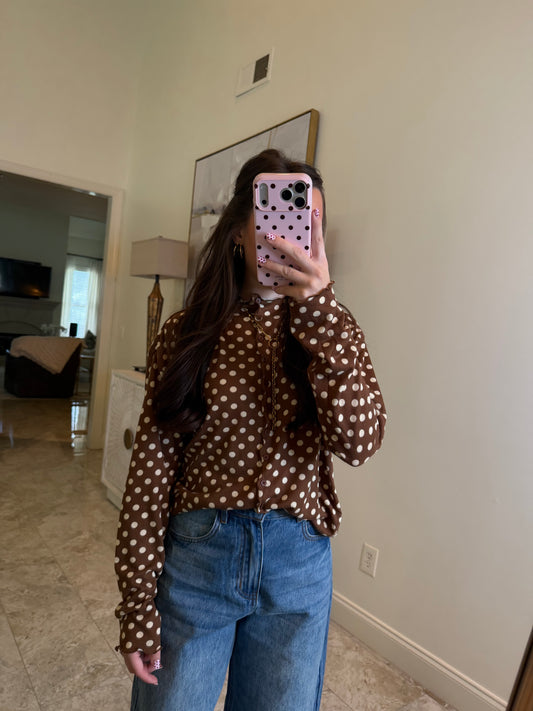 Polka dot Ruffle Top