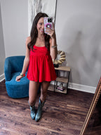 Misty Red Romper