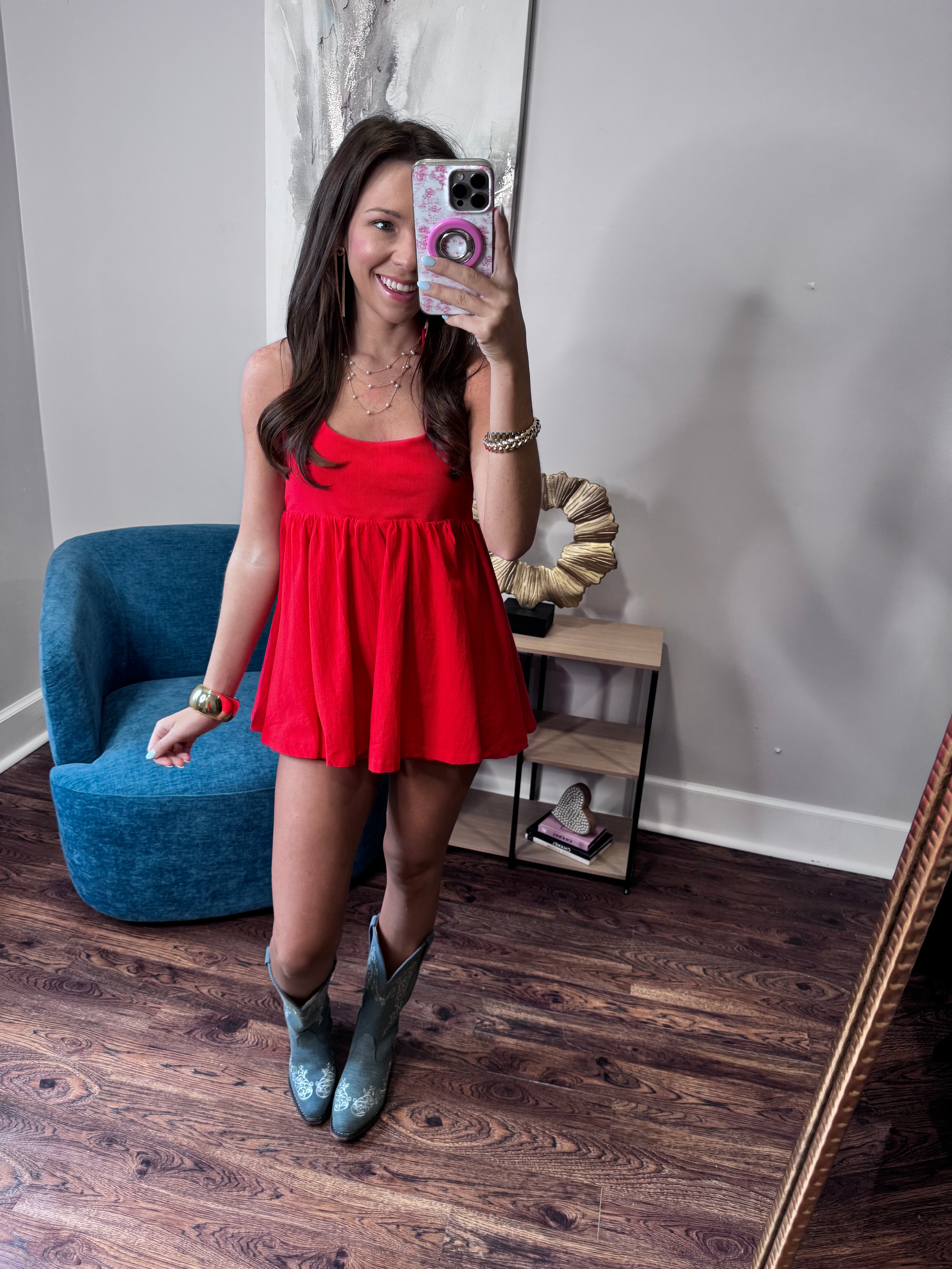 Misty Red Romper