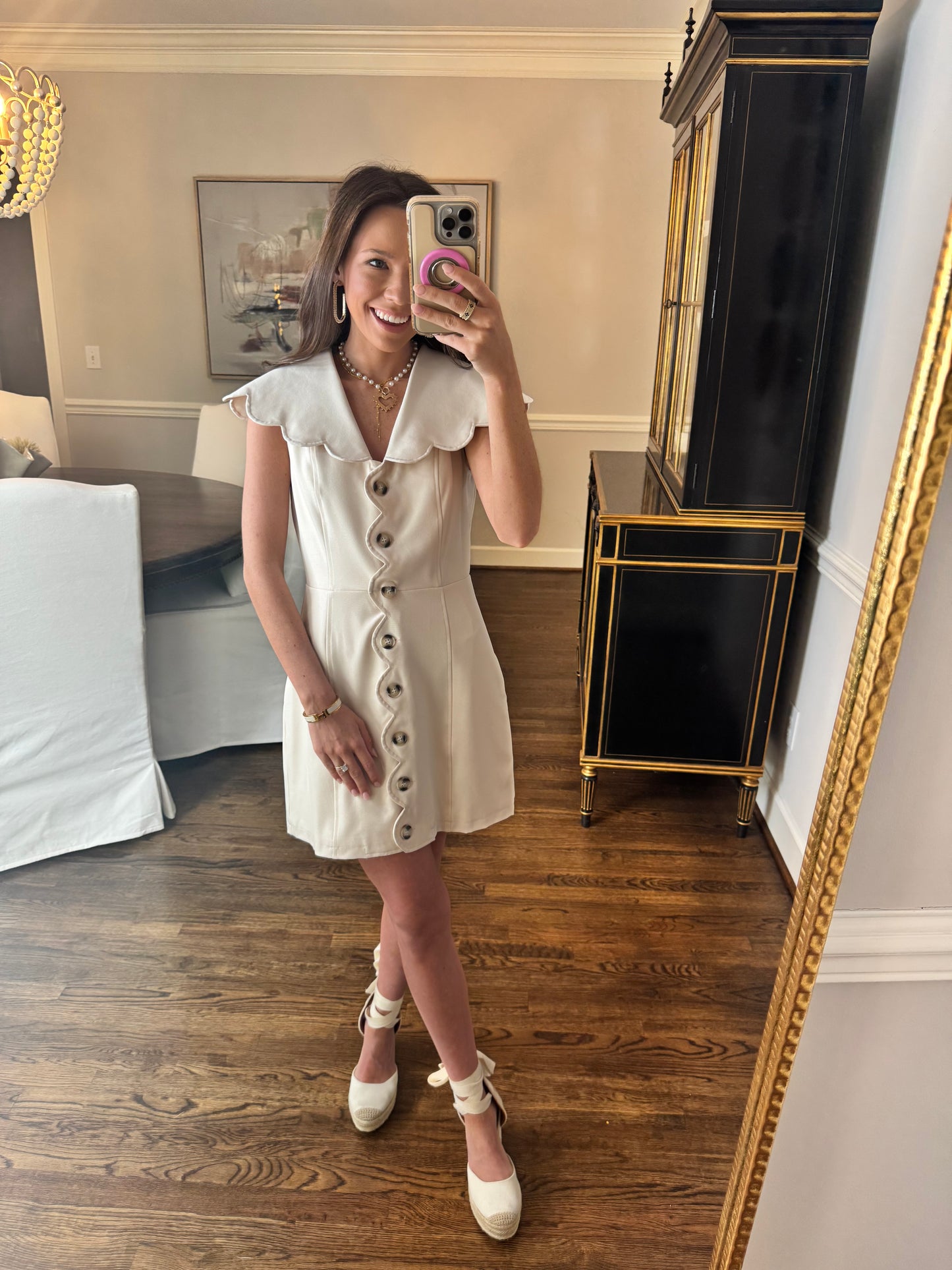 Scallop Cream Dress