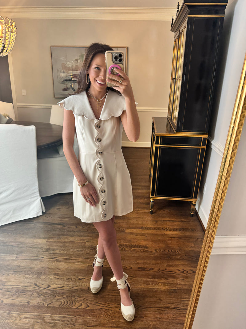 Scallop Cream Dress
