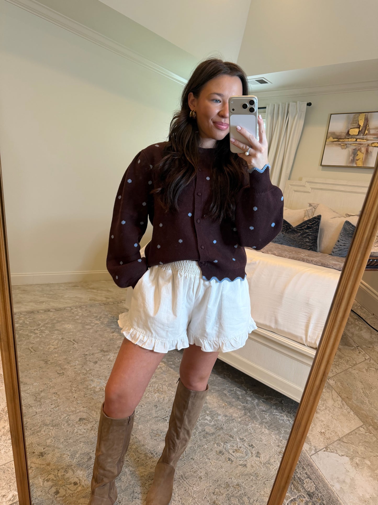 Mandy Brown Polka Dot Sweater