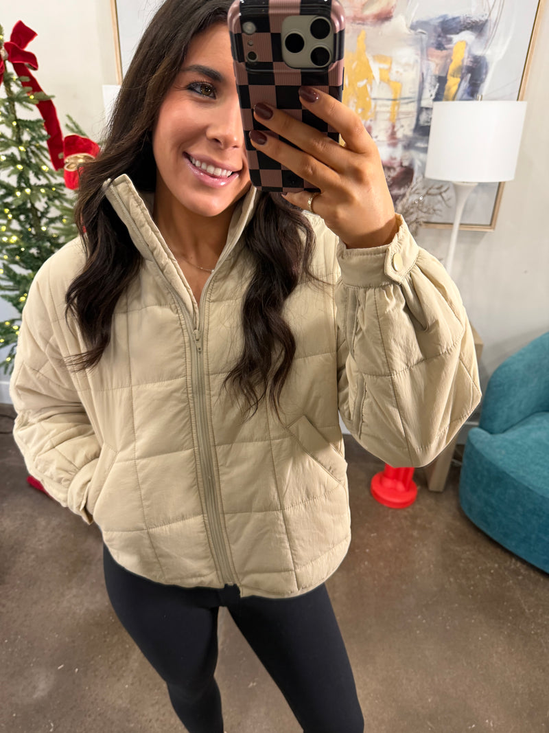 Tan Katie Puffer Jacket