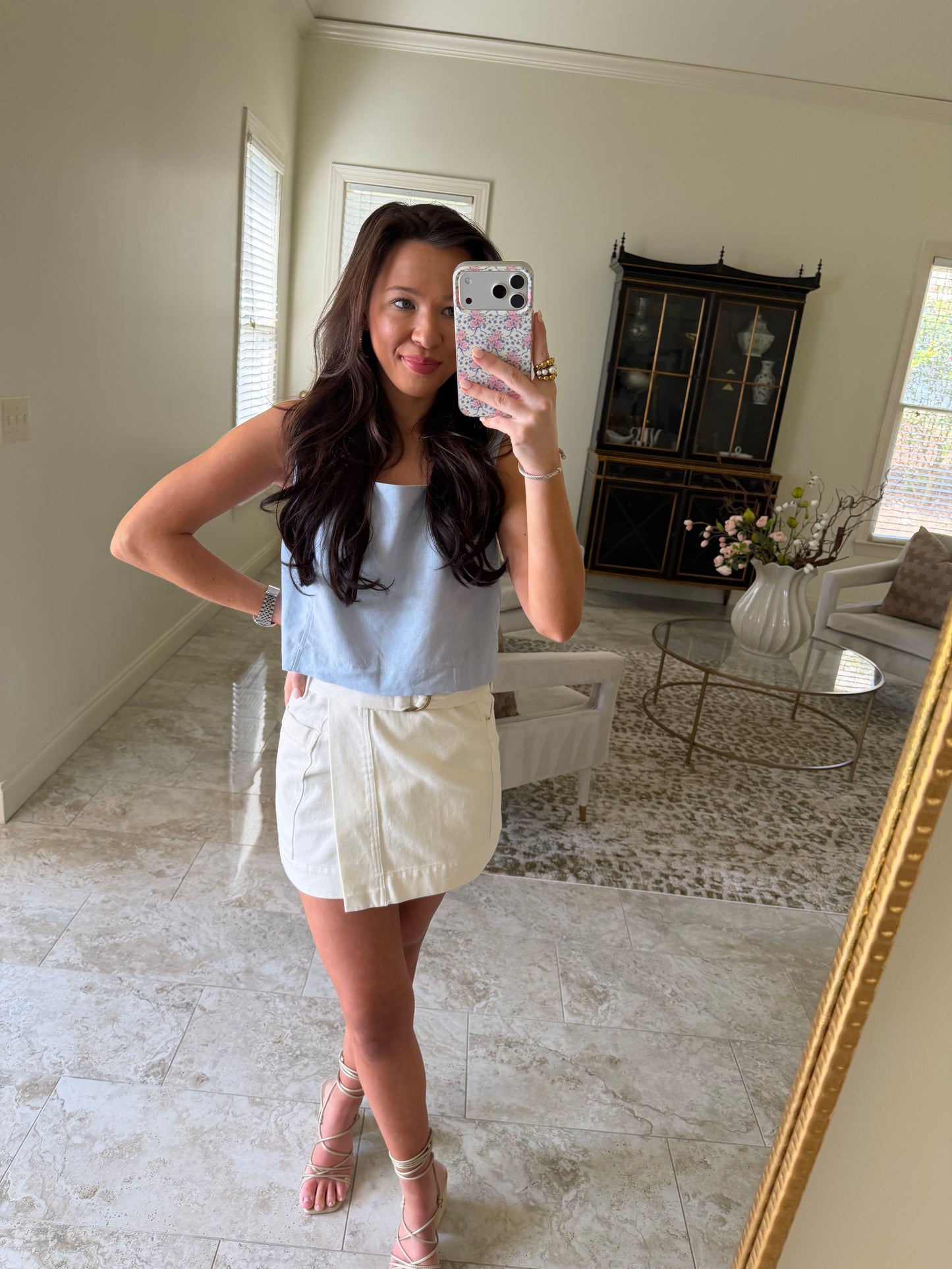 Blue Linen Top