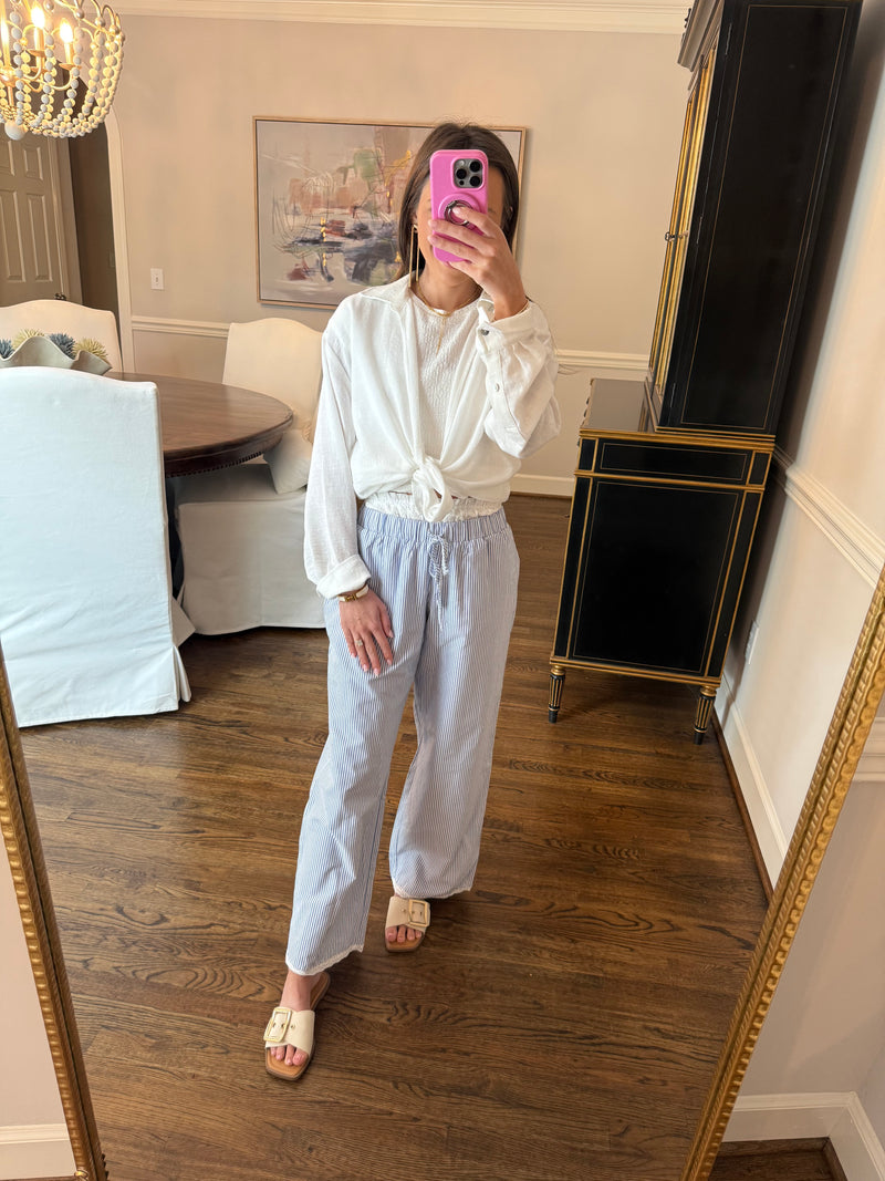 Linen Striped Pants