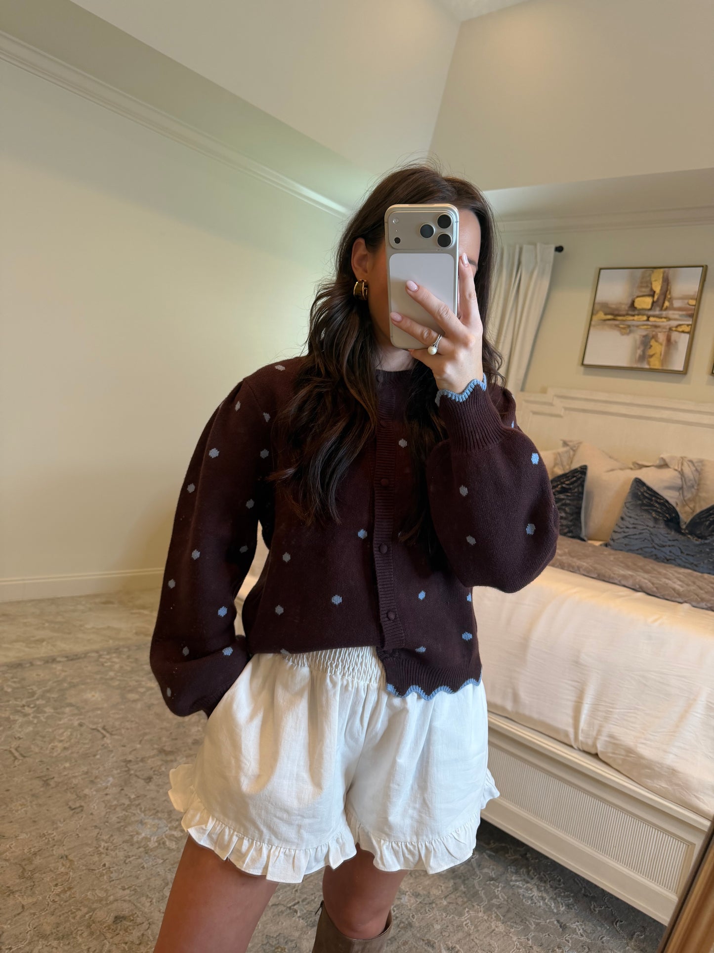 Mandy Brown Polka Dot Sweater