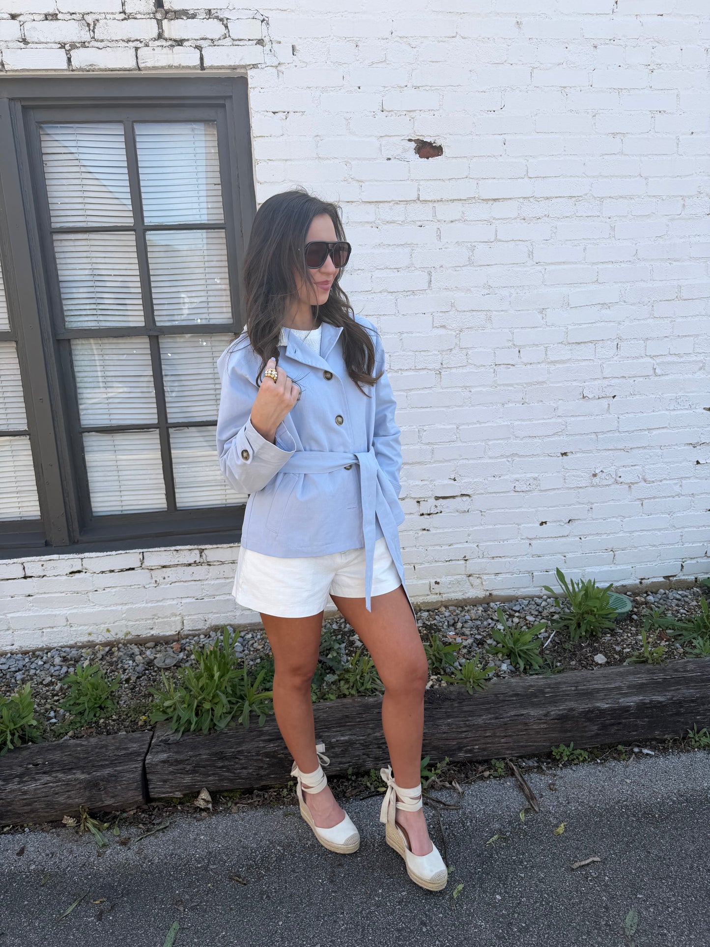 Blue Mandy Button Up Jacket