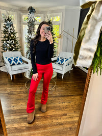 Red Flare Pants