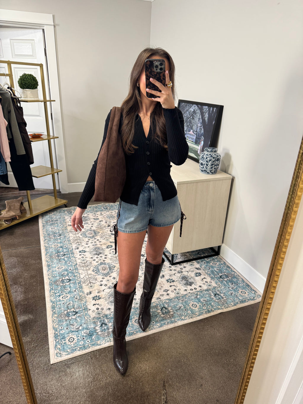 Black Sweater Button Down