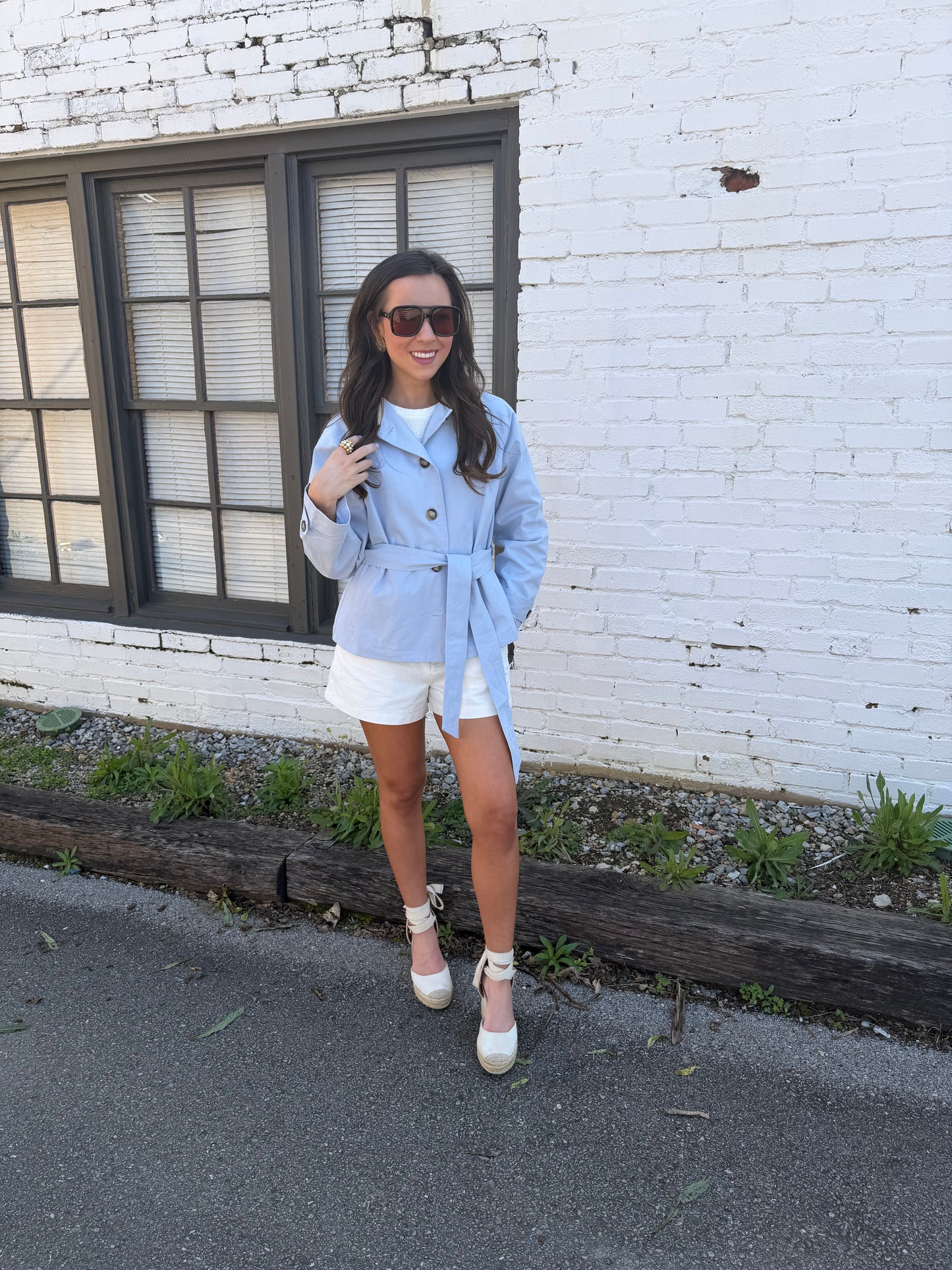 Blue Mandy Button Up Jacket