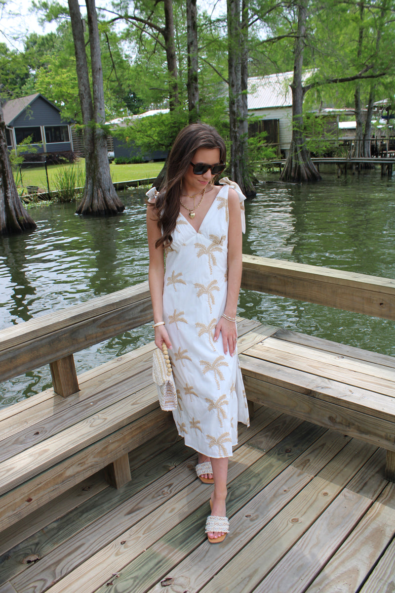Palm Bow Tie Dress