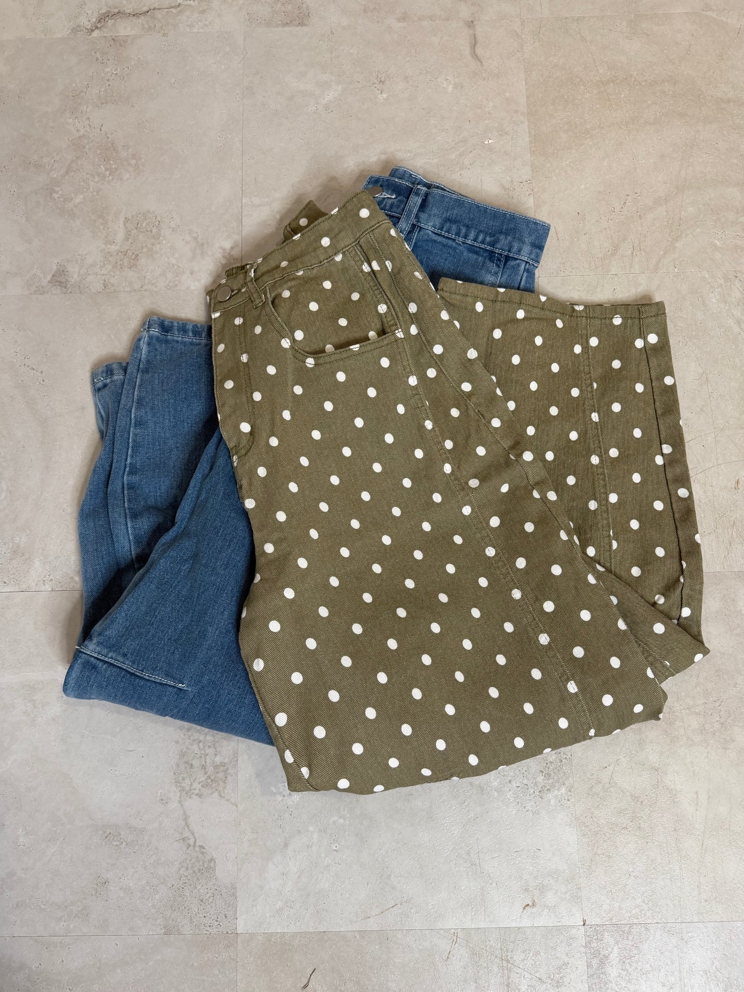 Olive Grove Barrel Jeans