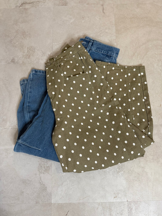 Olive Grove Barrel Jeans