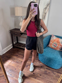 Burgundy Ribbed Tank
