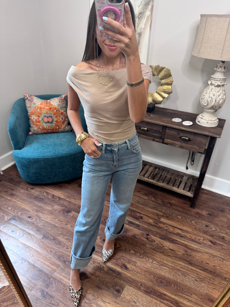 Denim Cuffed Jeans