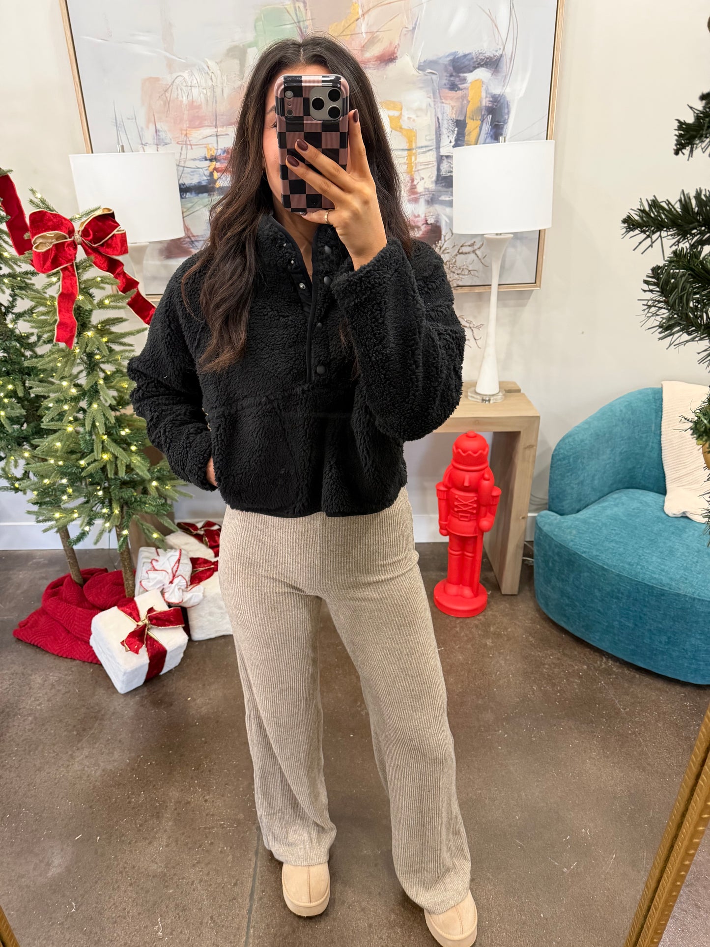 Black Millie Sherpa Pullover