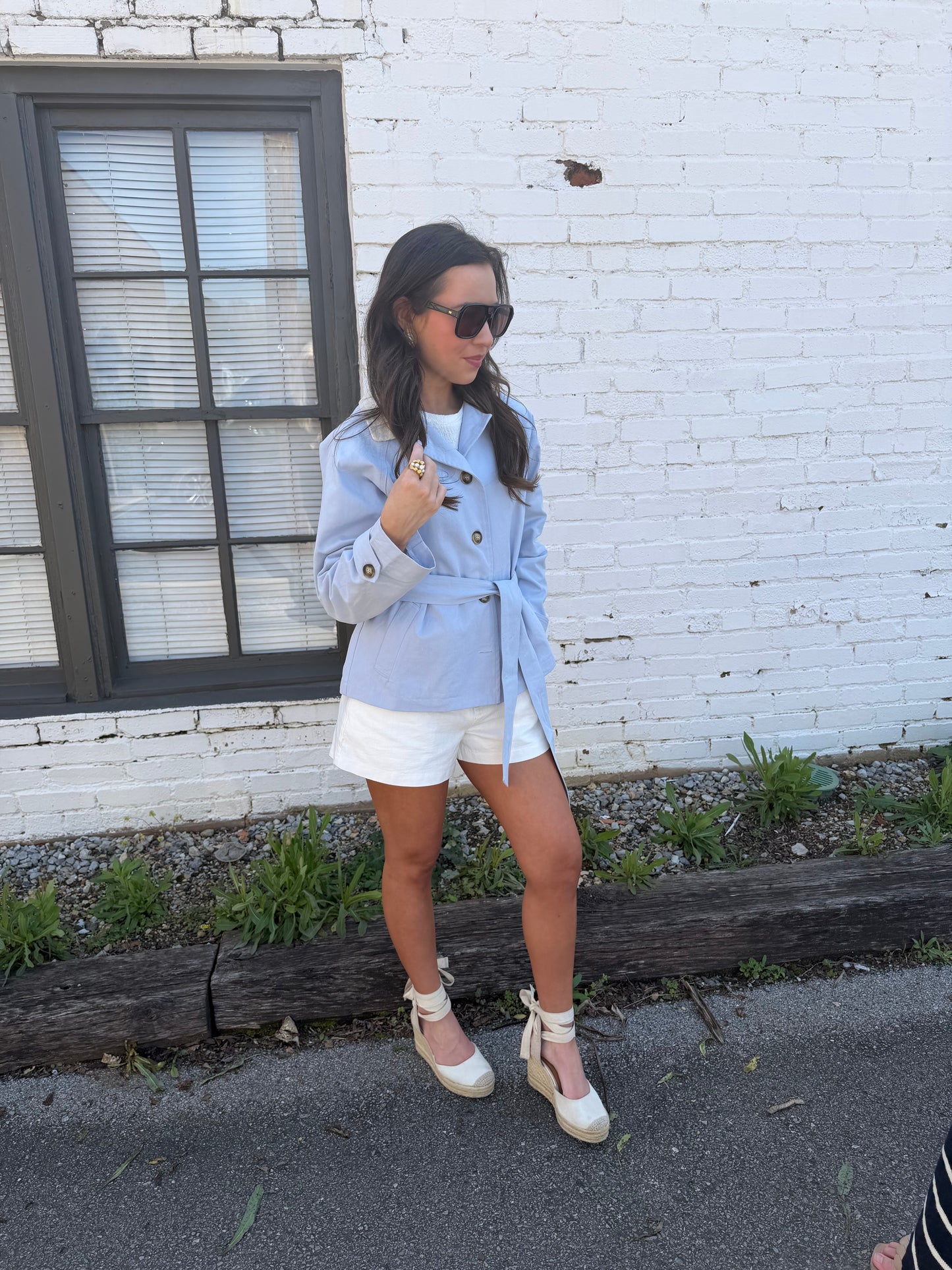 Blue Mandy Button Up Jacket