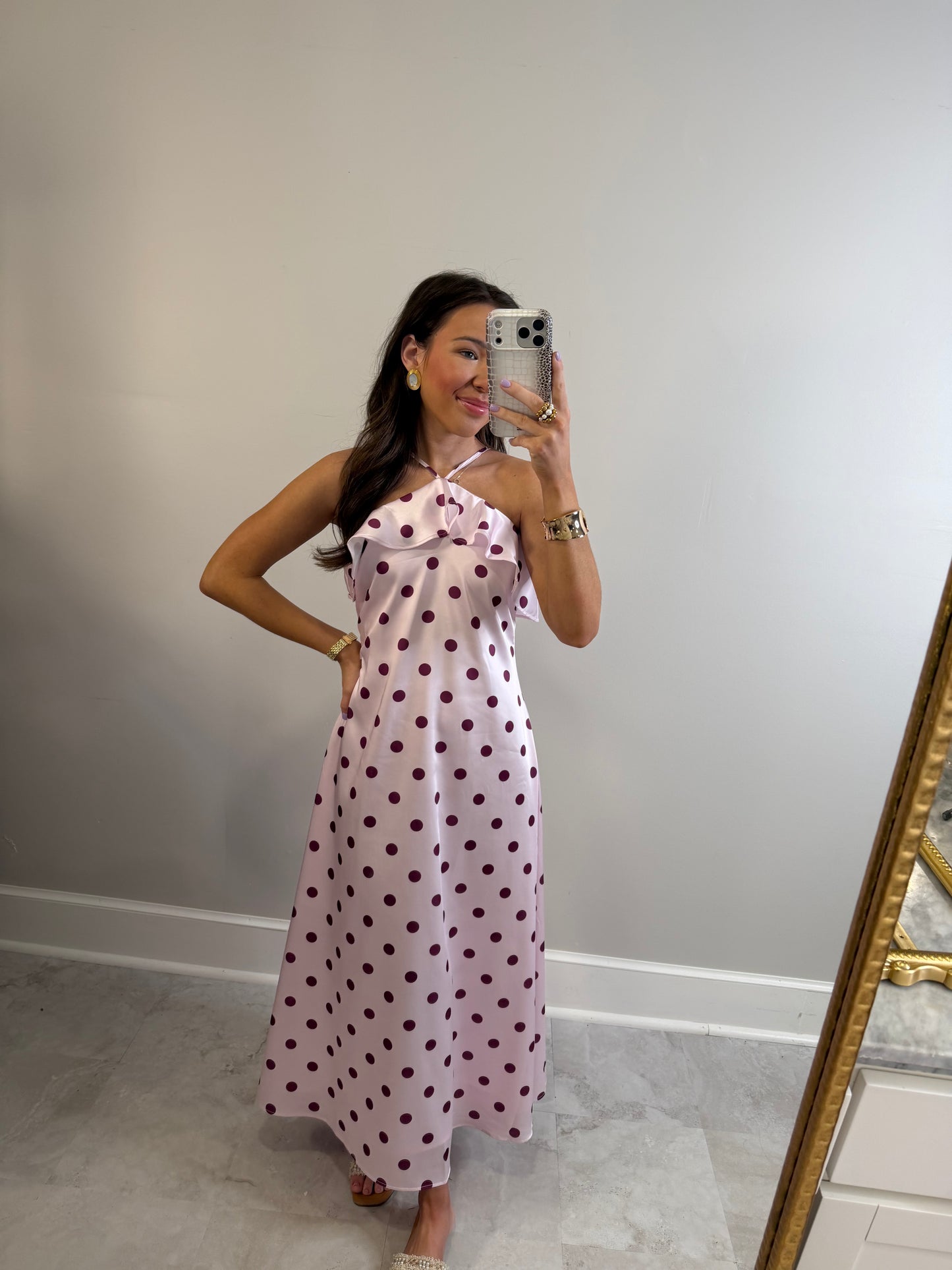 Satin Polka Dot Dress
