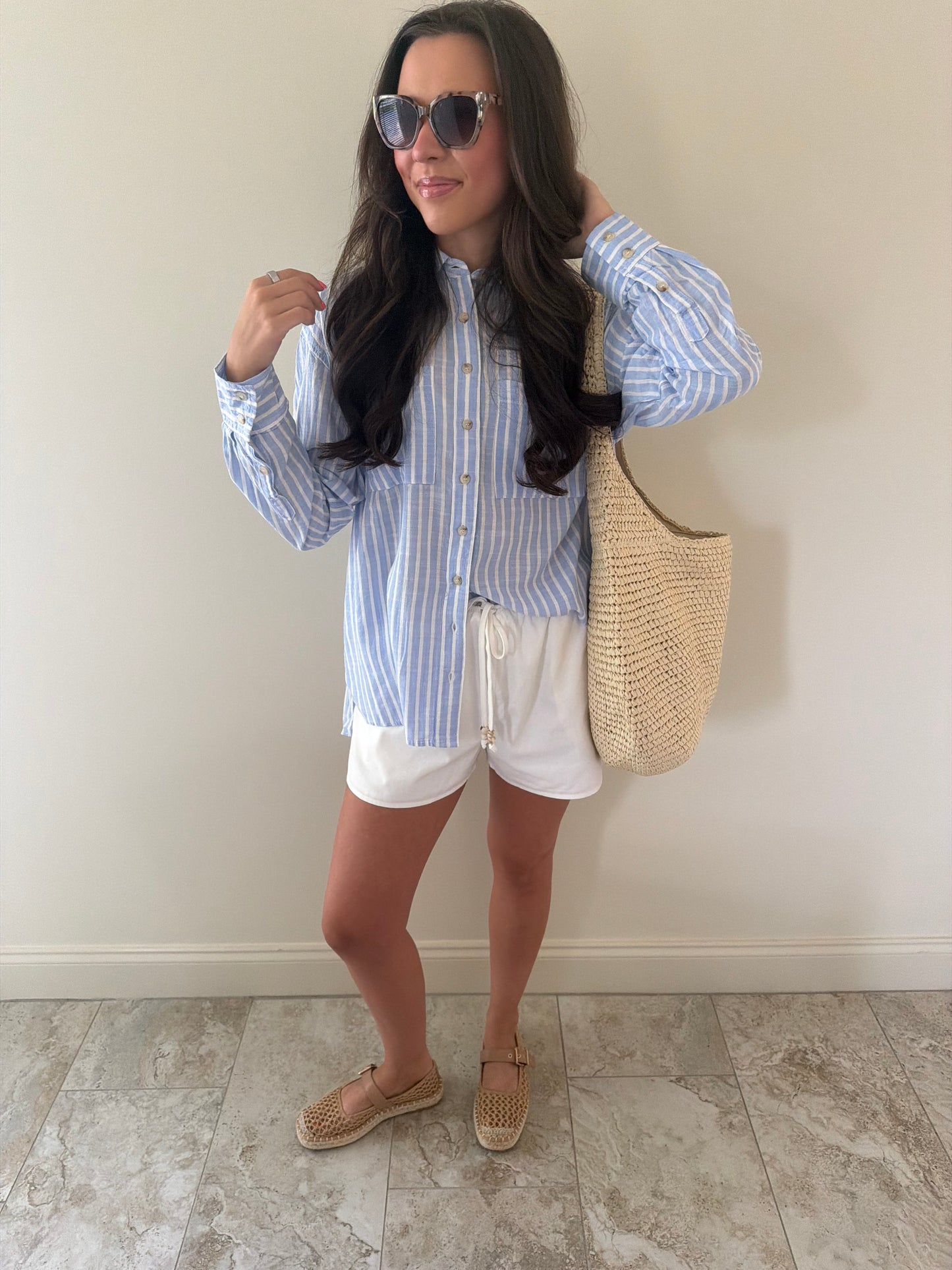 Sandy Striped Button Down