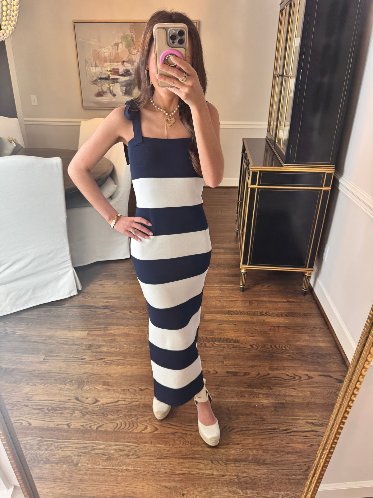 Navy & White Dress