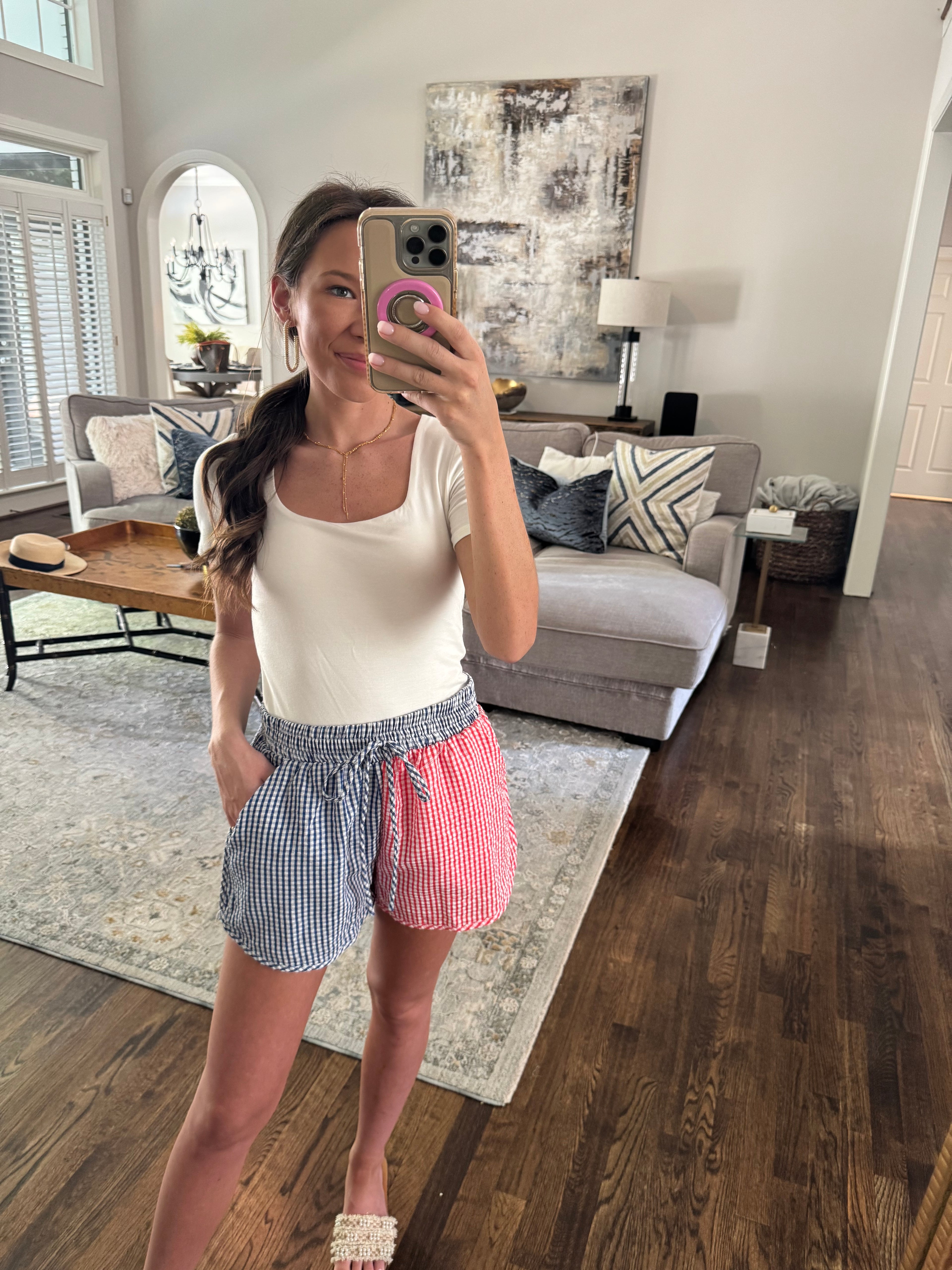 White Square Neck Top