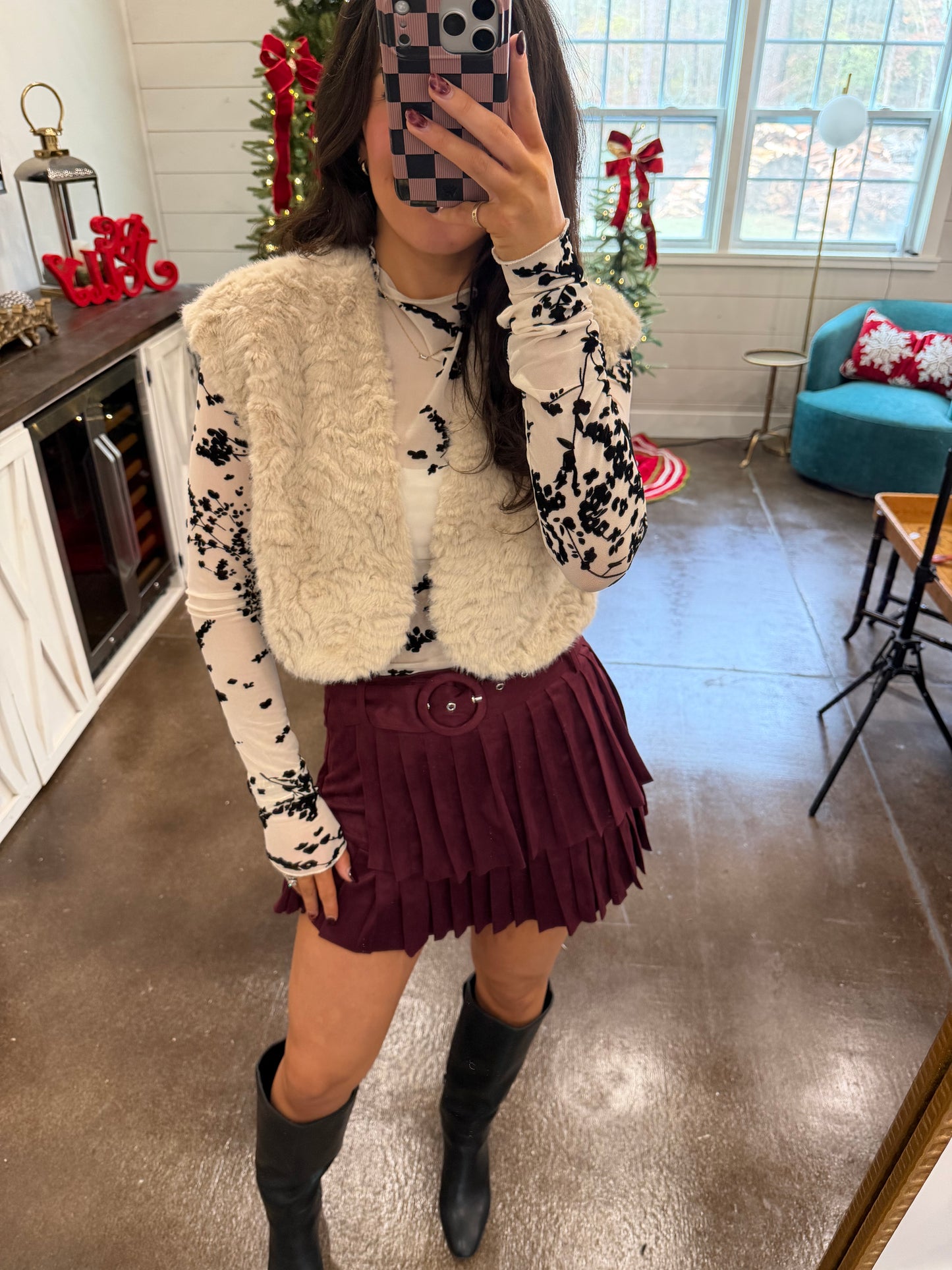 Red Velvet Skirt