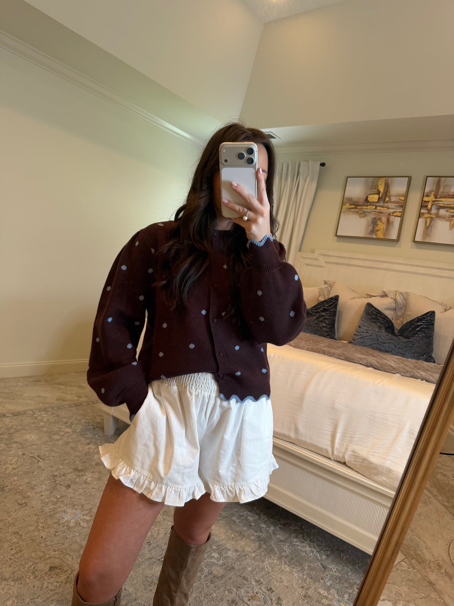 Mandy Brown Polka Dot Sweater