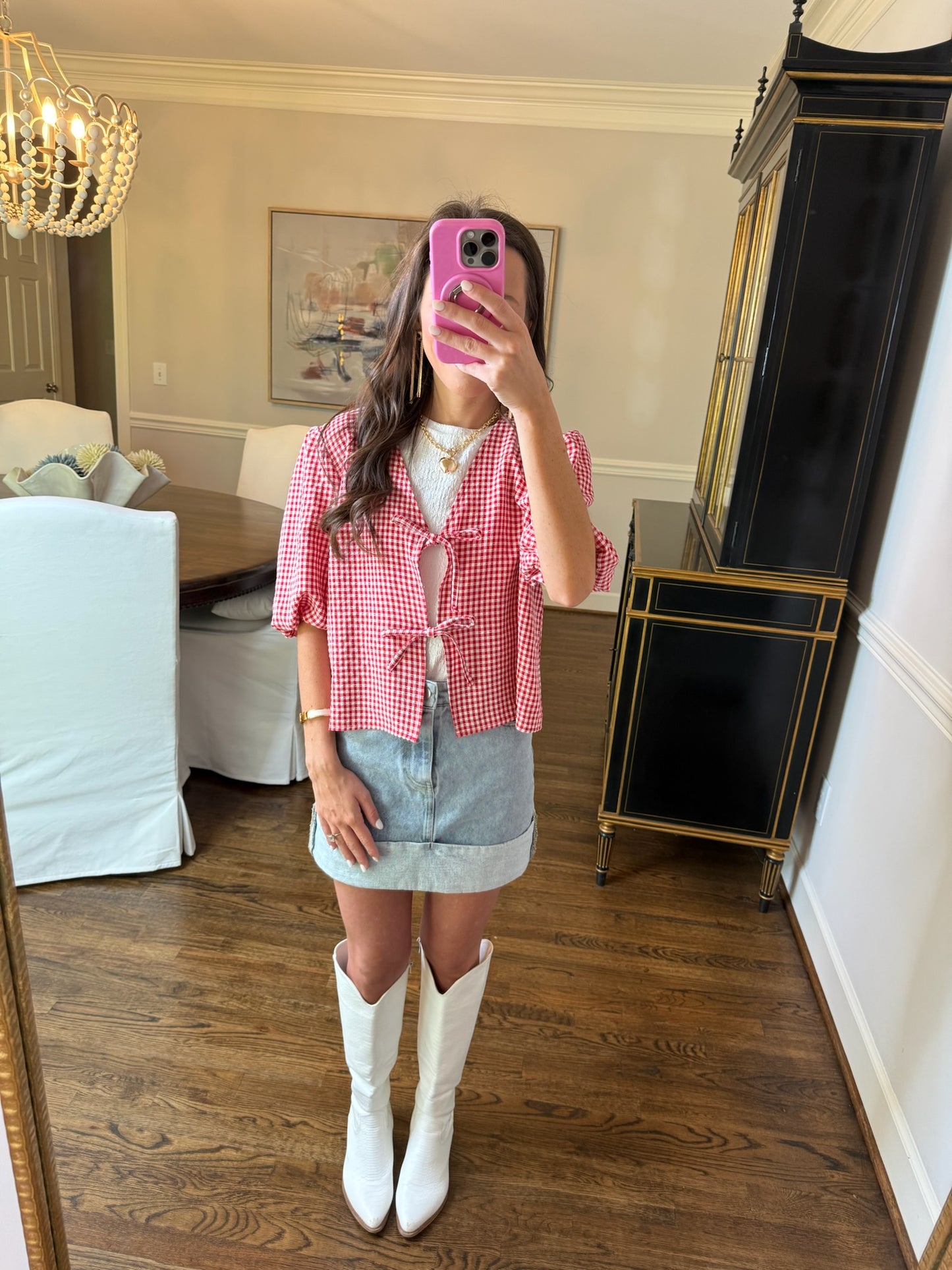 Red Kamryn Bow Top