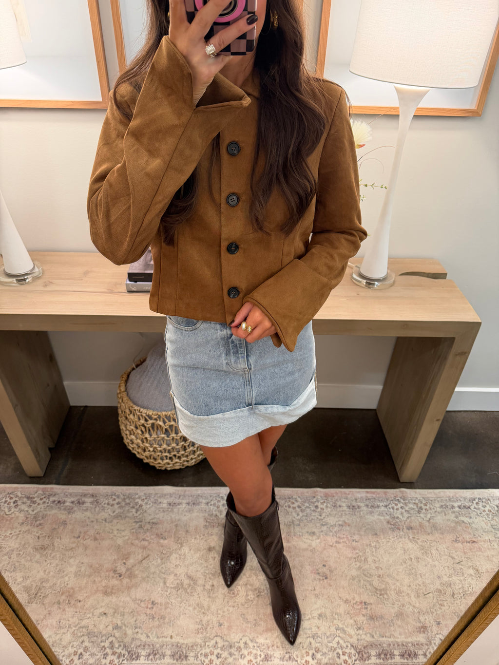 Mocha Brown Button Down Jacket