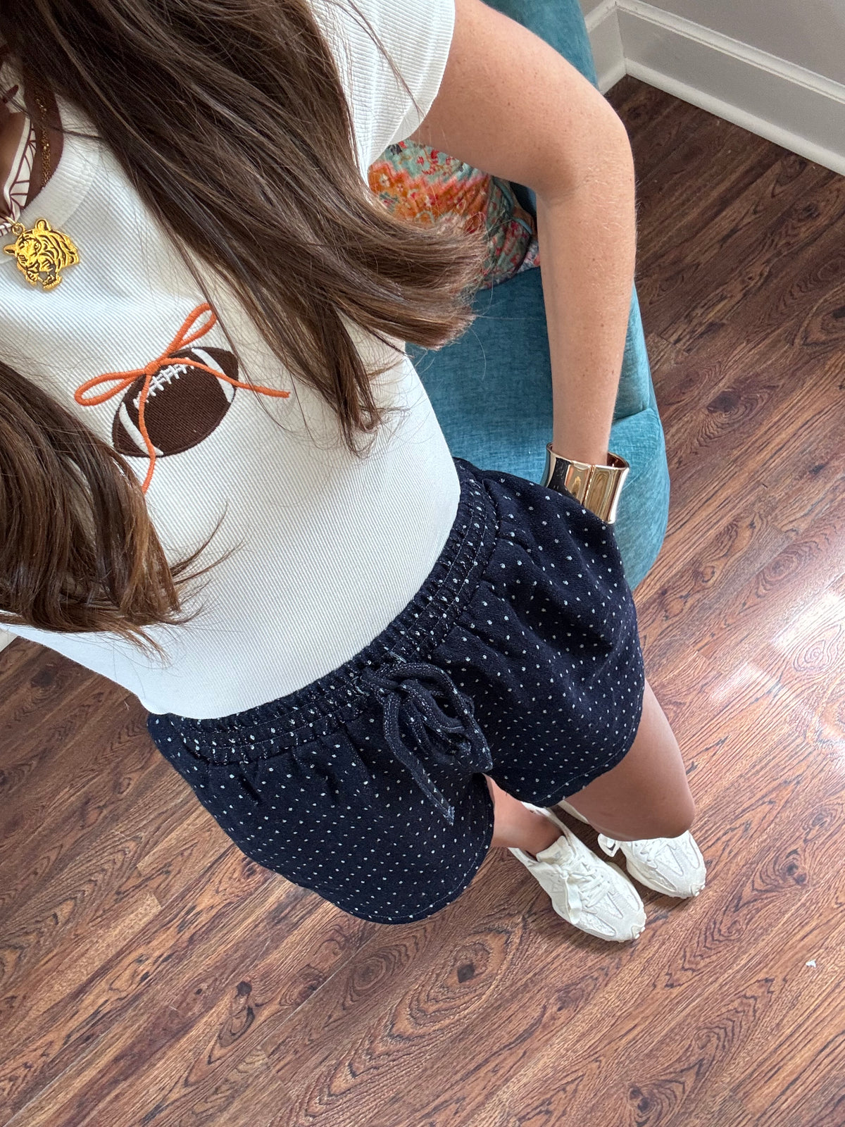 Orange Bow Football Top