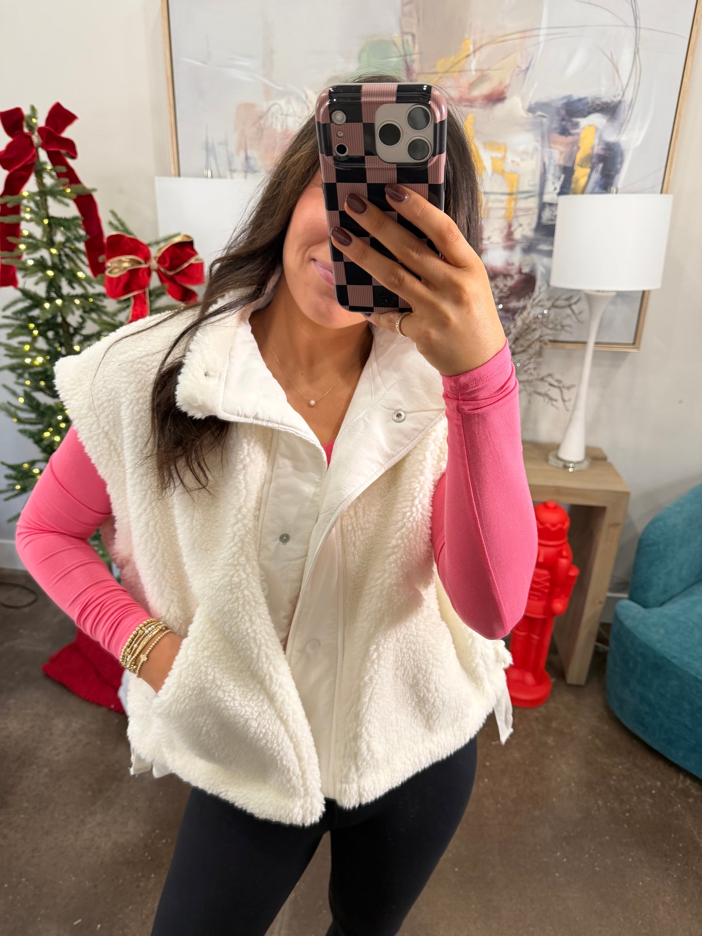 White Sherpa Vest