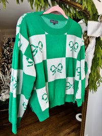 Green Christmas Bow Sweater