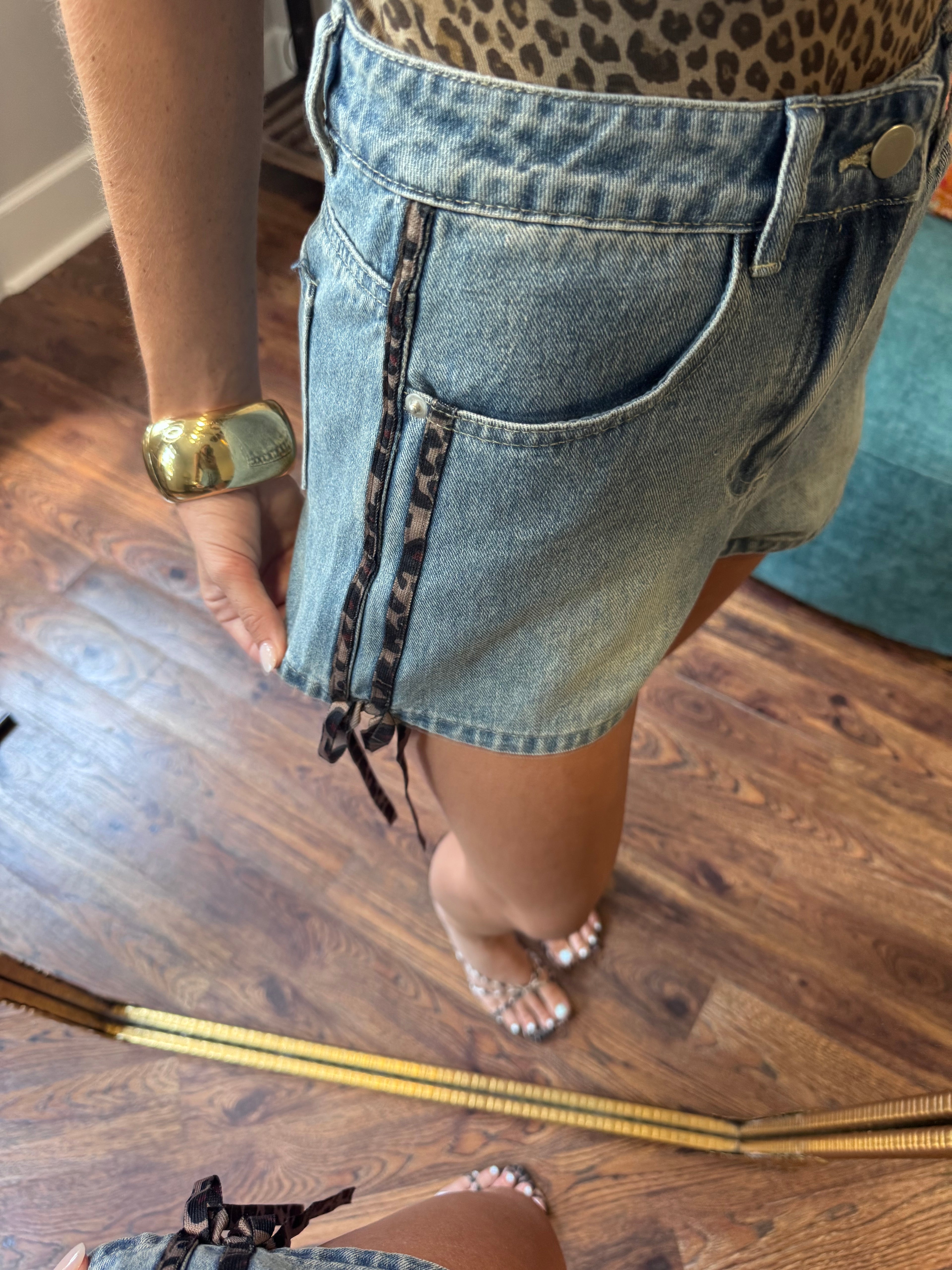 Katherine Cheetah Tie Shorts