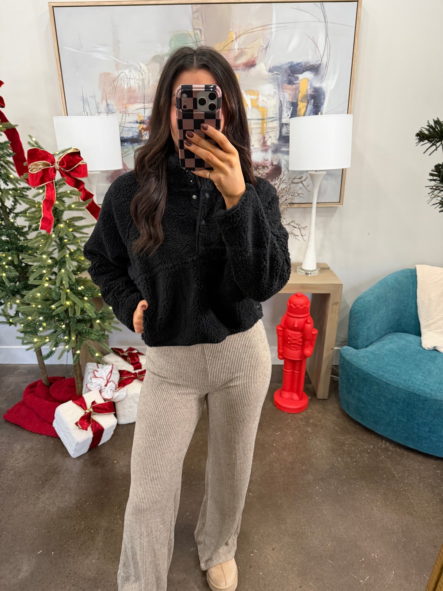 Black Millie Sherpa Pullover