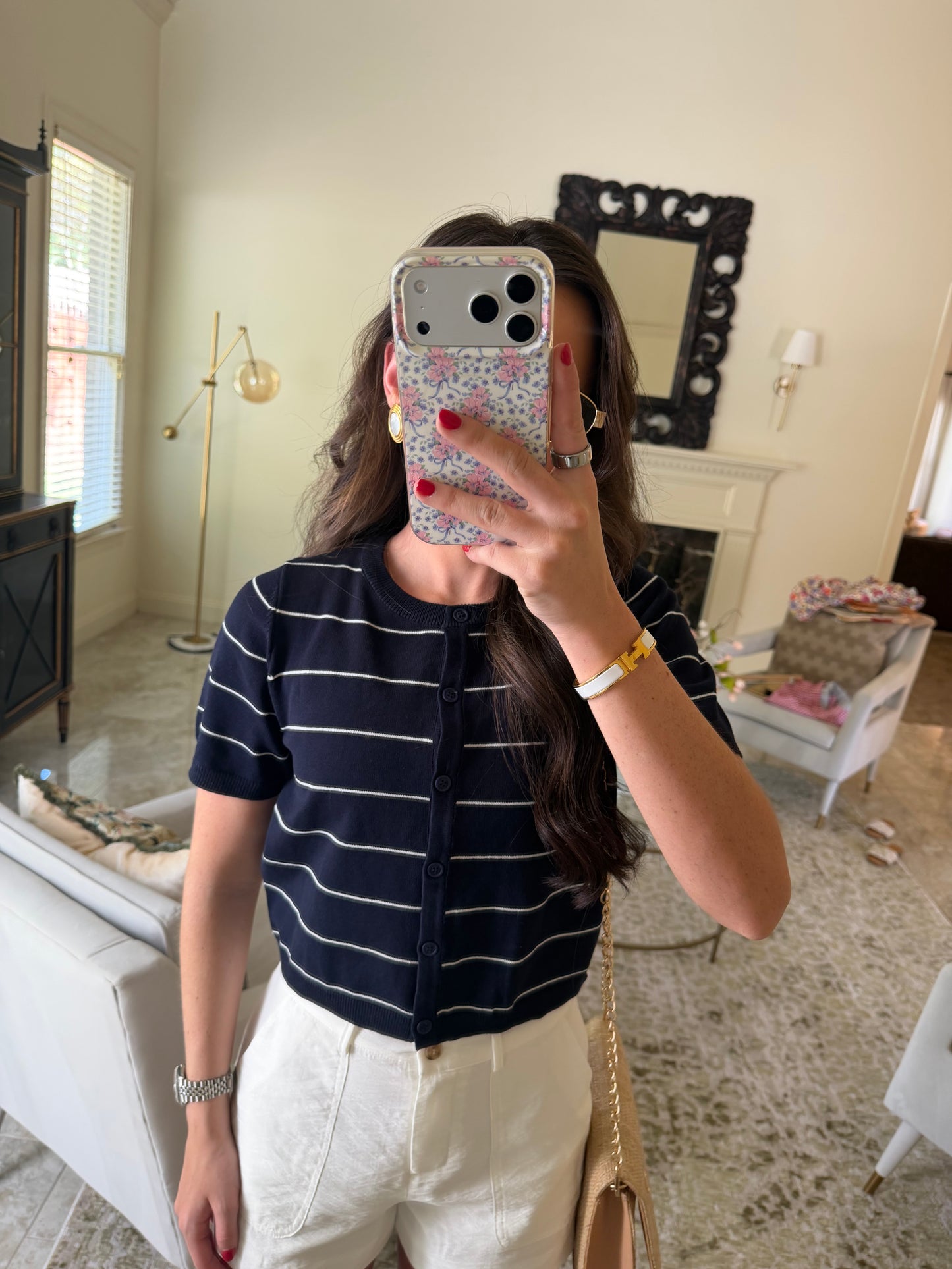 Amie Striped Blue Top