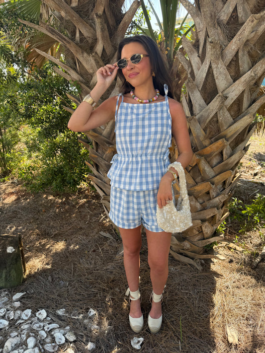 Blue Gingham Set
