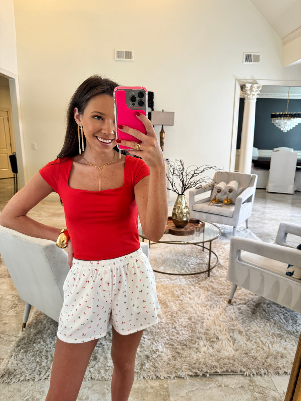 Floral Ribbed Boxer Shorts