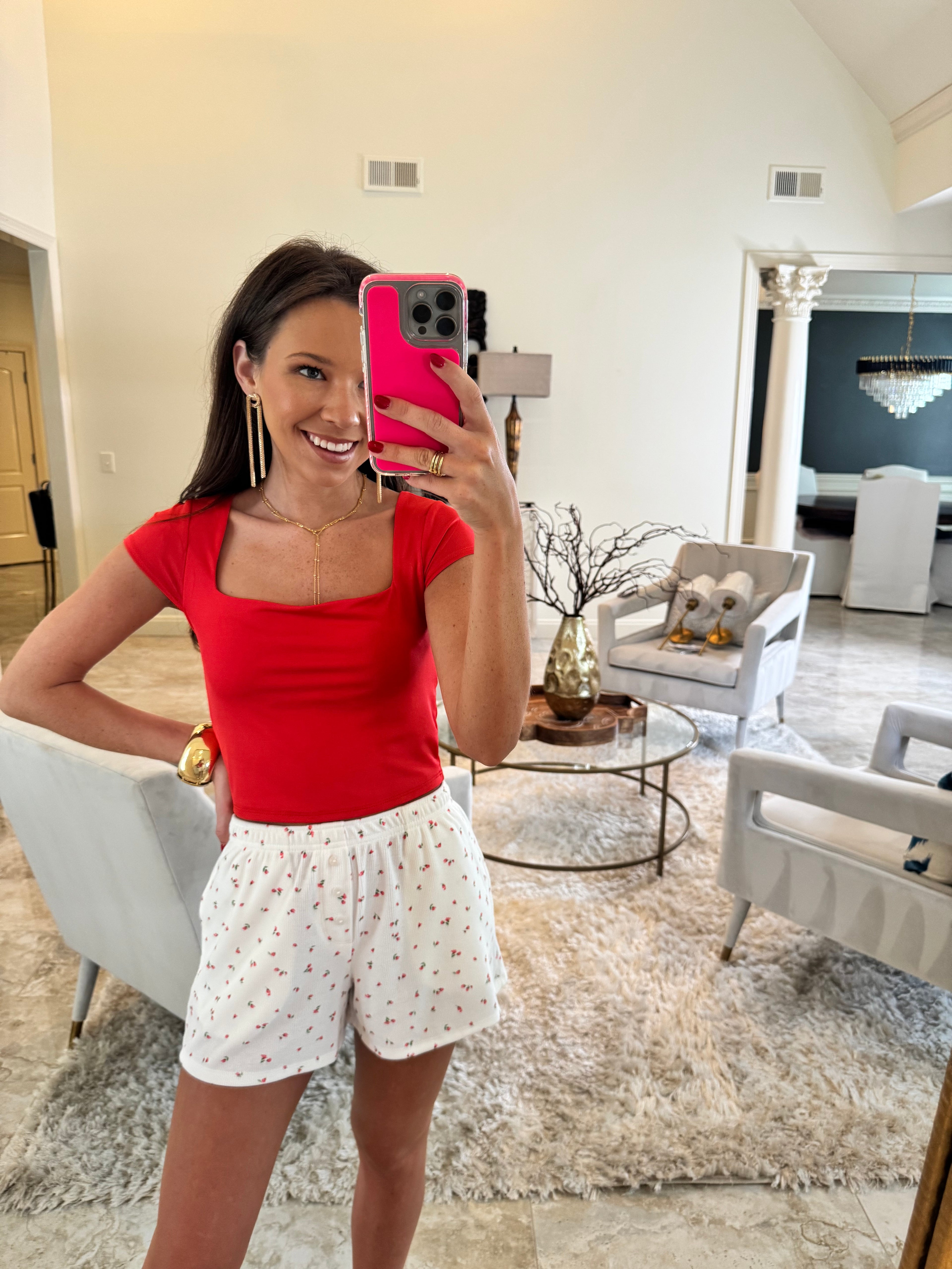 Floral Ribbed Boxer Shorts