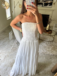 Susan Strapless White Maxi