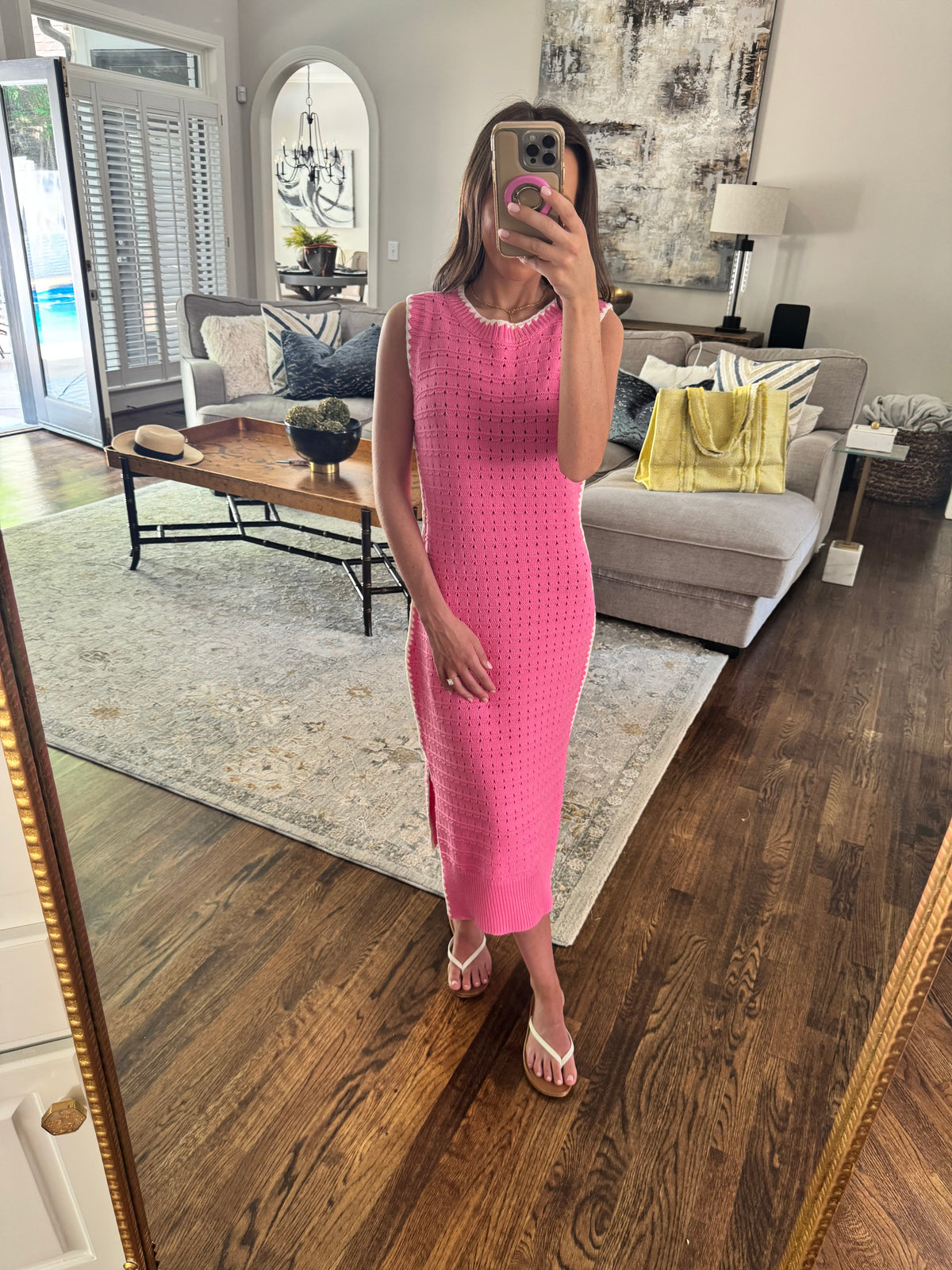 Pink Crochet Dress