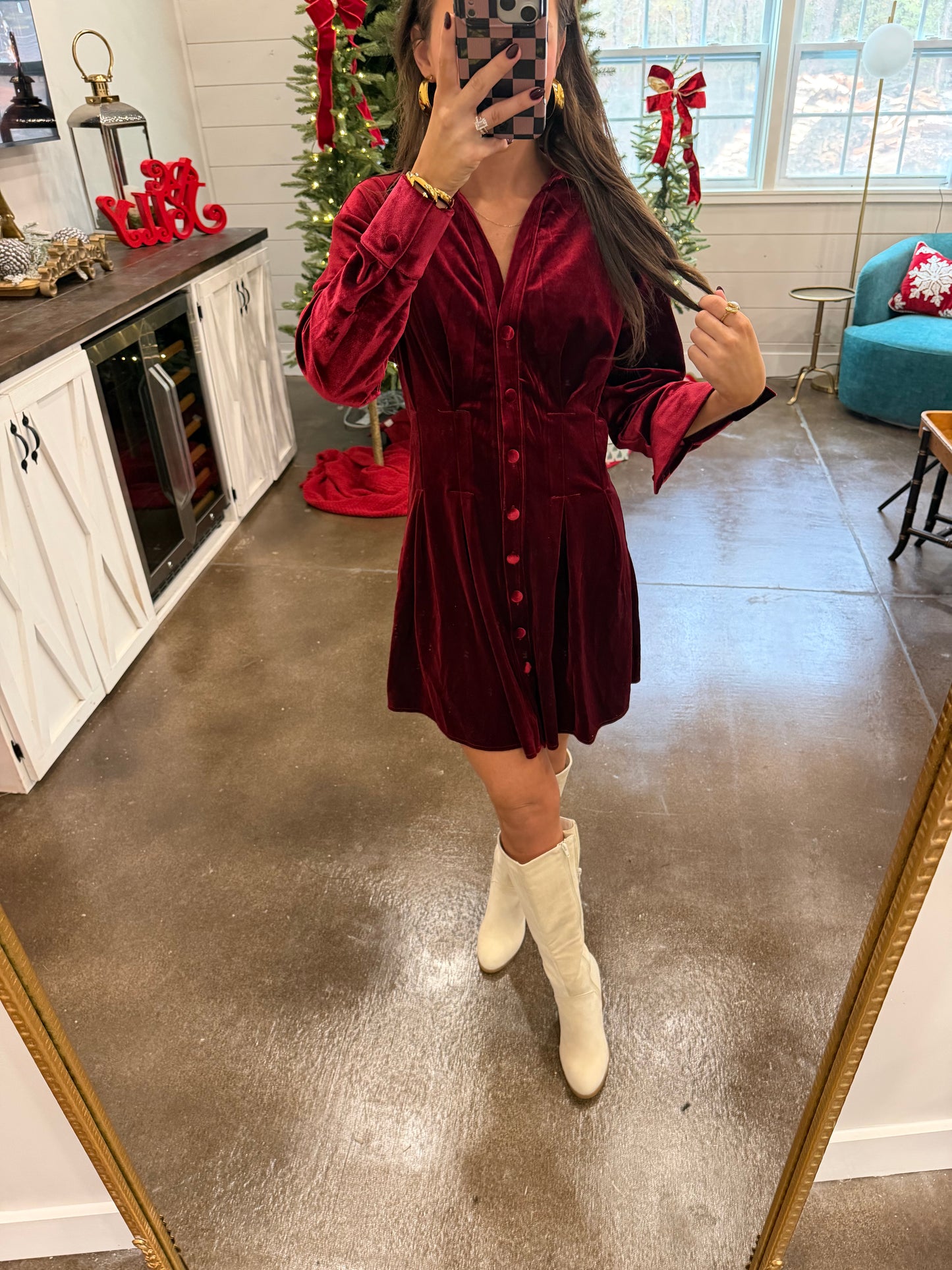 Red Velvet  Dress