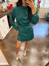 Green Satin Dress