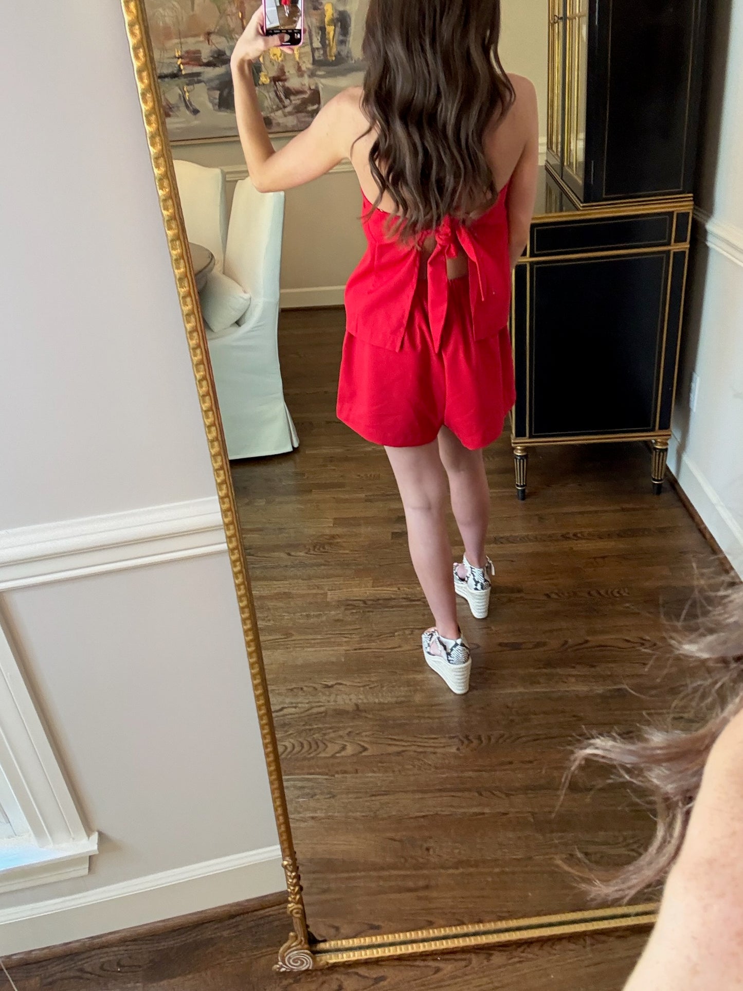 Red Linen Set