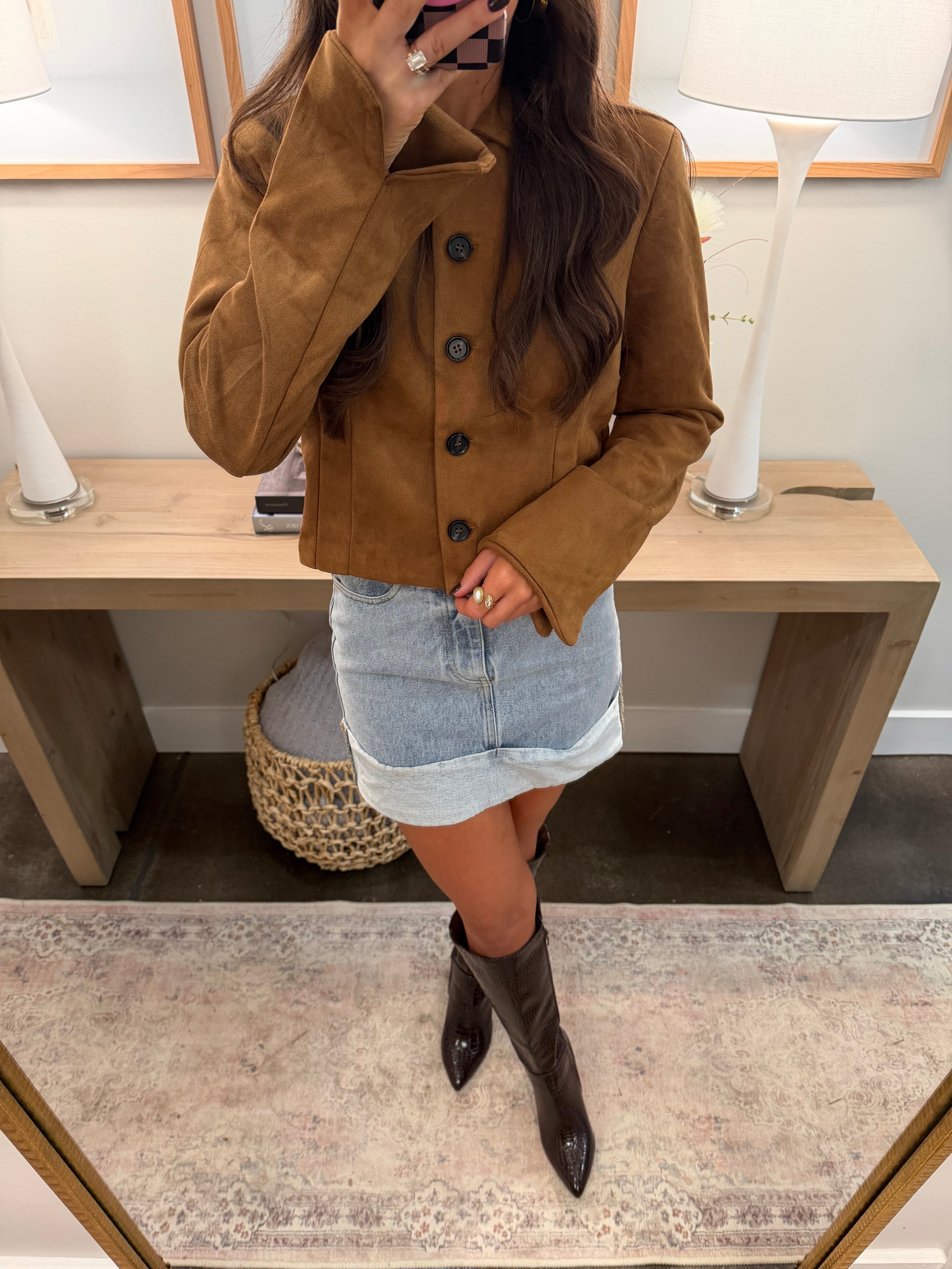 Mocha Brown Button Down Jacket