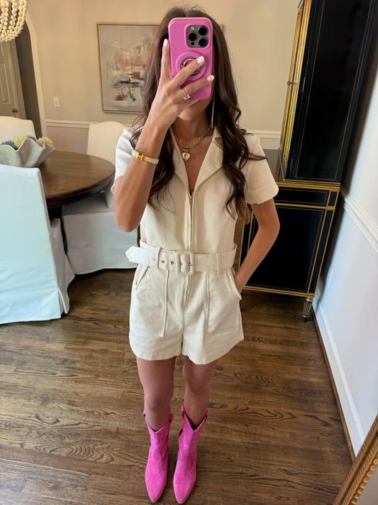 White Elizabeth Romper