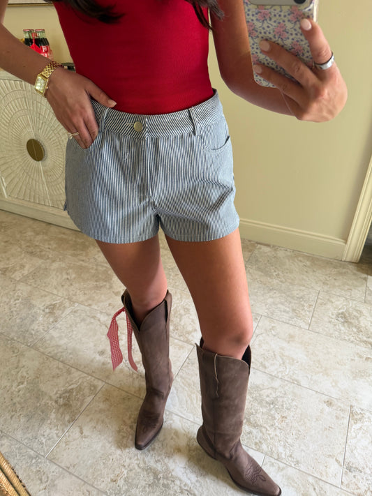 Blue Striped American Shorts