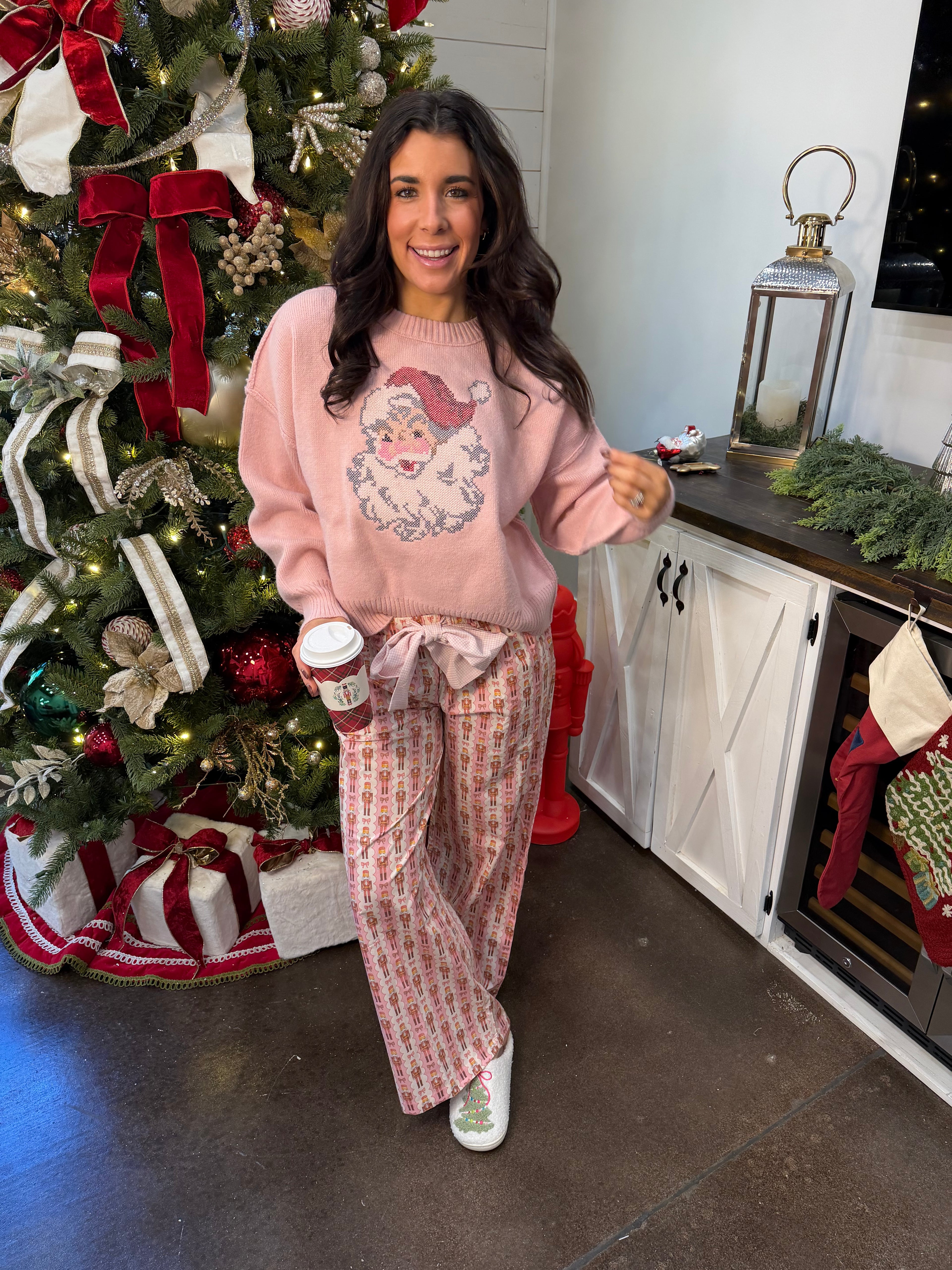 Pink Santa Sweater